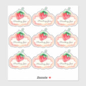 Set des handbemalten Strawberry-Marmeletts Aufkleber (Blatt)