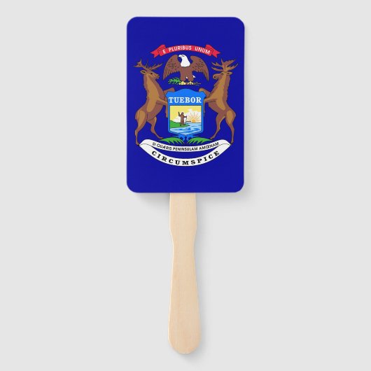 Set des Handfächers mit der Flagge von Michigan, U Fächer (Rückseite)
