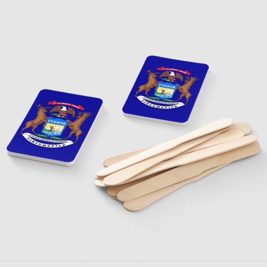 Set des Handfächers mit der Flagge von Michigan, U Fächer (Non-assembled)