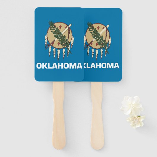 Set des Handfächers mit der Flagge von Oklahoma St Fächer (Vorne und Hinten)
