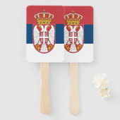 Set des Handfächers mit serbischer Flagge Fächer (Vorne und Hinten)