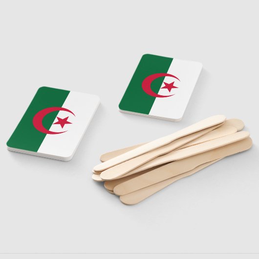 Set des Handfans mit algerischer Flagge Fächer (Non-assembled)