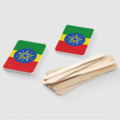 Set des Handfans mit der Flagge Äthiopiens Fächer (Non-assembled)