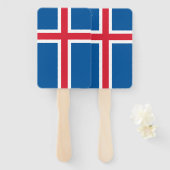 Set des Handgebläses mit der Flagge Islands Fächer (Vorne und Hinten)