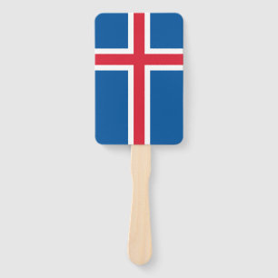 Set des Handgebläses mit der Flagge Islands Fächer