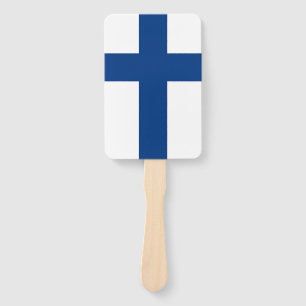 Set des Handgebläses mit finnischer Flagge Fächer
