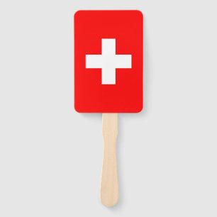 Set des Handgebläses mit Schweizer Flagge Fächer