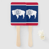 Set des Handlüfters mit der Flagge von Wyoming, US Fächer (Vorne und Hinten)