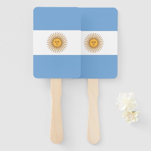 Set des Handventilators mit argentinischer Flagge Fächer (Vorne und Hinten)