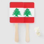 Set des Handventilators mit libanesischer Flagge Fächer (Vorne und Hinten)