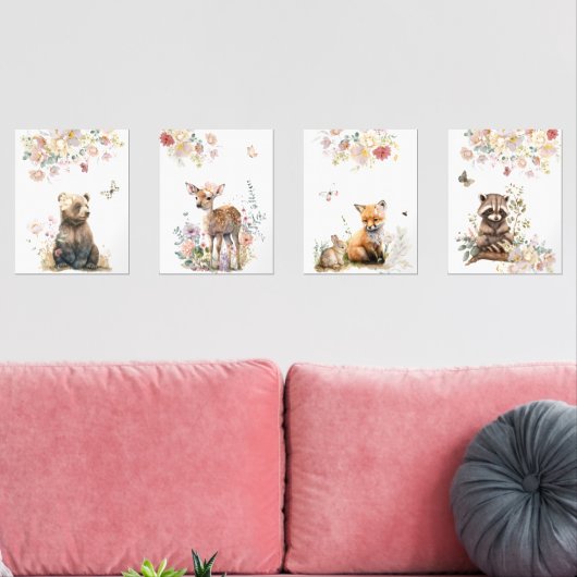 Set des Kinderzimmers "Woodland Animal Portret" (Wohnzimmer)