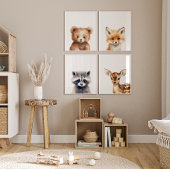 Set des Kinderzimmers "Woodland Animal Portret"