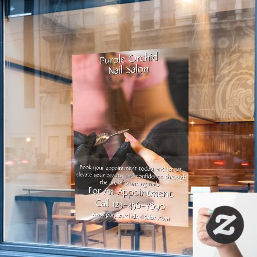 Set des Nagelstudios Fensteraufkleber (Café-Fenster)