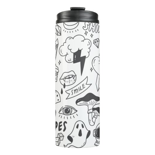Set des niedlichen Graffiti-Doodles Thermosbecher (Vorderseite)