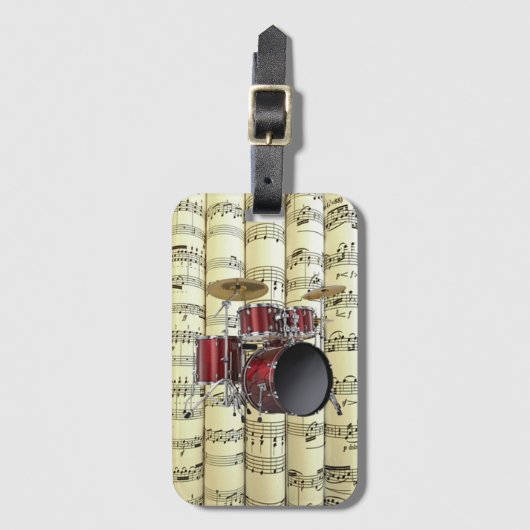 Set des Trommelmusikpersonals ~ Gepäckanhänger (Vorderseite Vertikal)