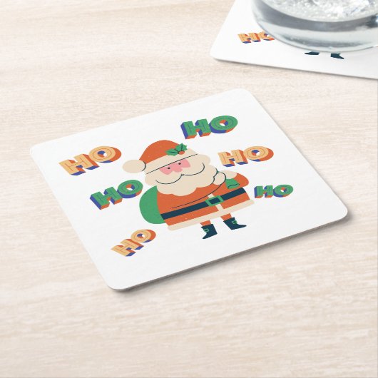 Set des Weihnachtsmanns-Untersetzer Rechteckiger Pappuntersetzer (angewinkelt)