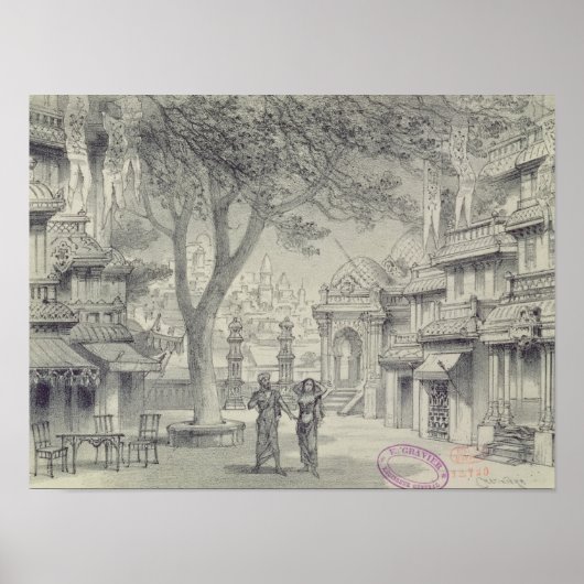 Set Design for Act II of the oper 'Lakme' Poster (Vorne)