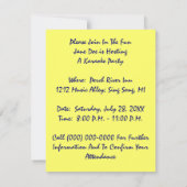 SET DIE BÜHNE FÜR FUN KARAOKE PARTY ~ EINLAGE EINLADUNG (Rückseite)