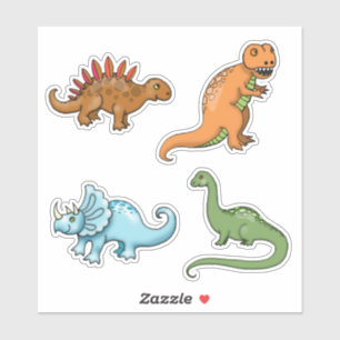 Set Dinosaurier-Aufkleber Süßer T-Rex Brontosaurus Aufkleber
