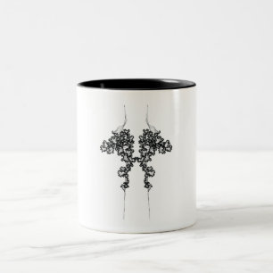 Set Doppelkurven auf einer Kaffee-Tasse Zweifarbige Tasse