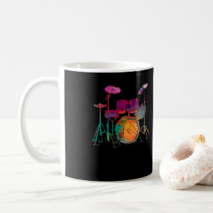 Set Drummer im Wasserfarbstil Kaffeetasse