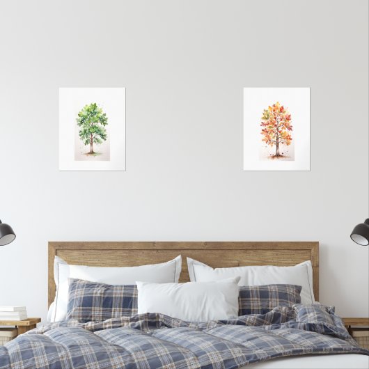 Set Eichenbaum mit grünen Blätter und Fallfolien (Schlafzimmer)