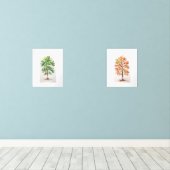 Set Eichenbaum mit grünen Blätter und Fallfolien (Holzboden)