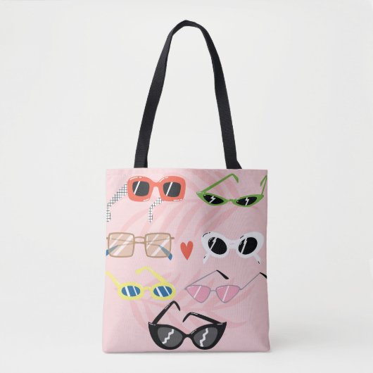 Set einer trendigen Sonnenbrille im Cartoon-Stil Tasche (Vorderseite)