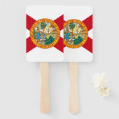 Set eines Handfächers mit der Flagge Floridas, USA Fächer (Vorne und Hinten)