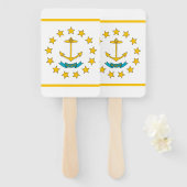 Set eines Handfans mit der Flagge von Rhode Island Fächer (Vorne und Hinten)