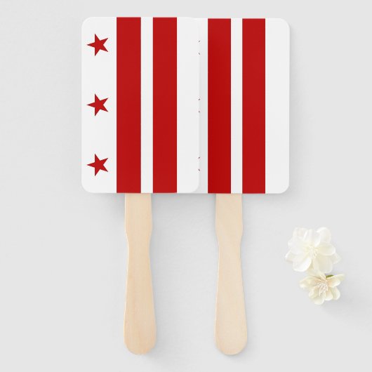 Set eines Handfans mit Flagge von Washington DC, U Fächer (Vorne und Hinten)