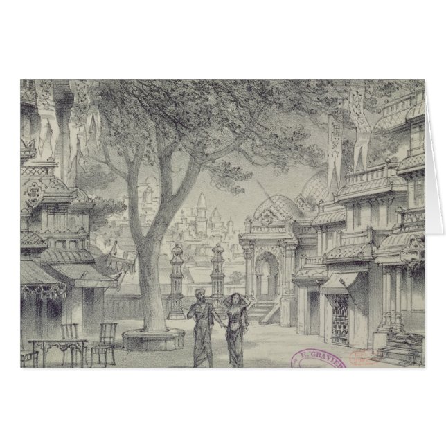 Set-Entwurf für Tat II der Oper 'Lakme (Vorderseite (Horizontal))