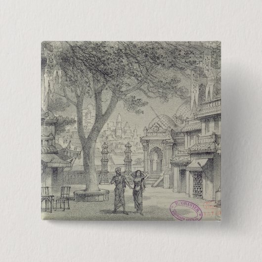 Set-Entwurf für Tat II der Oper 'Lakme Button (Vorderseite)