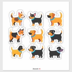 Set entzückender Hunde Aufkleber