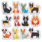 Set entzückender Hunde Aufkleber (Vorderseite)