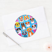 Set entzückender Hunde Runder Aufkleber (Umschlag)