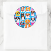 Set entzückender Hunde Runder Aufkleber (Tasche)
