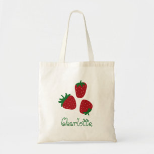 Set Erdbeeren und Name Girly Tragetasche