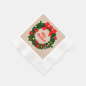 Set Feliz Navidad Frohe Weihnachts-Wraath-Cocktail Serviette (Ecke)