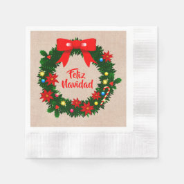 Set Feliz Navidad Frohe Weihnachts-Wraath-Cocktail Serviette