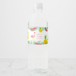 Set Flamingo Food and Beverage Label Wasserflaschenetikett