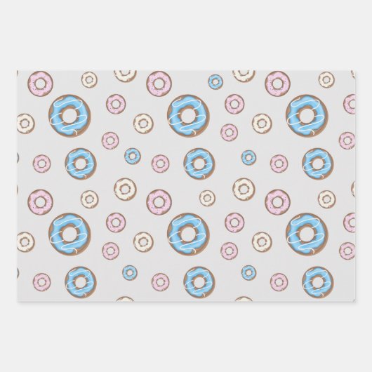 Set French Bulldog und donuts Pop Art Geschenkpapier Set (Vorderseite 3)