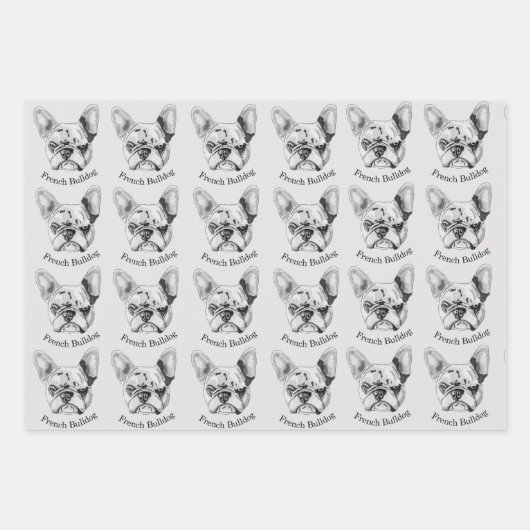 Set French Bulldog und donuts Pop Art Geschenkpapier Set (Vorderseite 2)