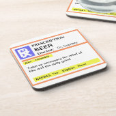 Set "Funny Men's Prescription Beer Drink Coasters" Getränkeuntersetzer (Linke Seite)