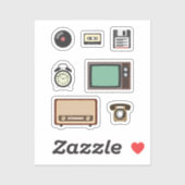 Set für Aufkleber für Vintage Geräte rückgängig ma (Blatt)