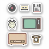 Set für Aufkleber für Vintage Geräte rückgängig ma (Vorderseite)