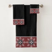Set für Badehandtücher in Schwarz und Rot (Insitu)