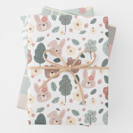 Set für Bänder und Bären Geschenkpapier Set (Beispiel)