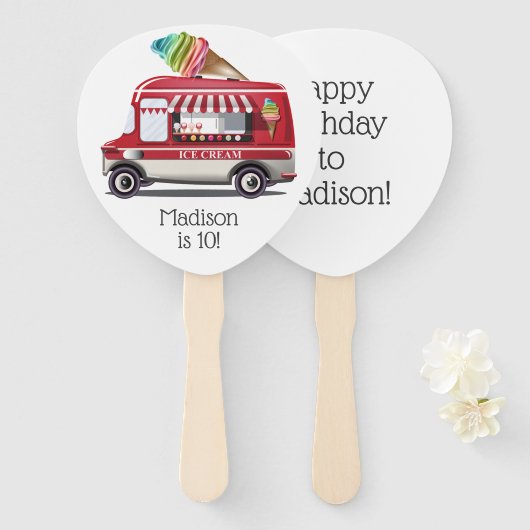 Set für benutzerdefinierte Textgebläse von Ice Cre Fächer (Vorne und Hinten)