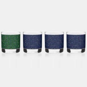 Set für blaugrüne geometrische Trinkbehälter Whiskyglas